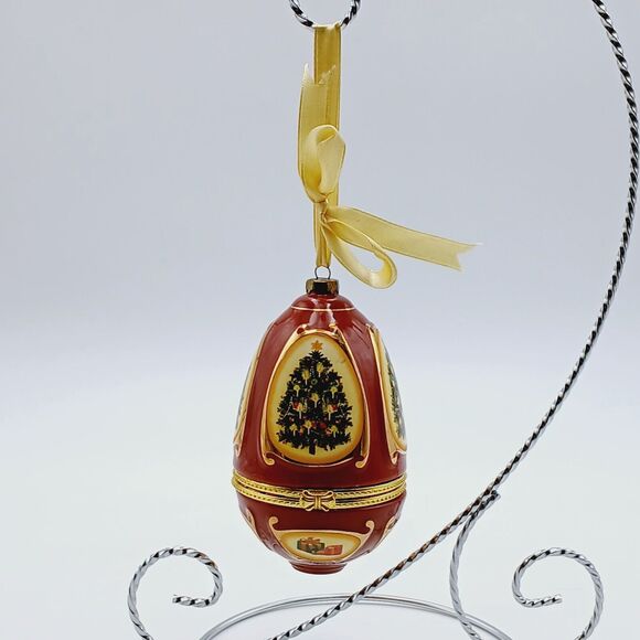 Vtg Mr Christmas Ornament Music Egg Trinket Box Shaped By Valery Parr - Picture 5 of 9